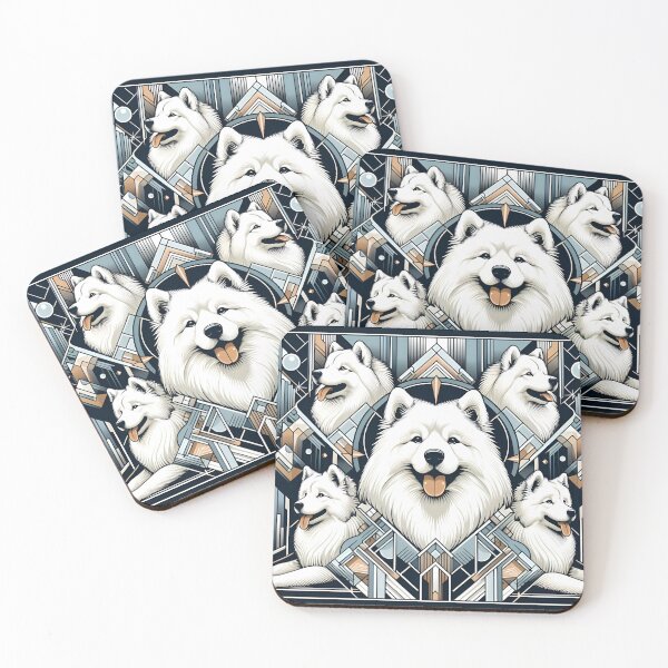 Item preview, Samoyed Sophistication in Art Deco designed and sold by PawspectCreate.