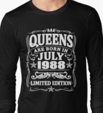 Camiseta de manga larga Queens are born in july 1988