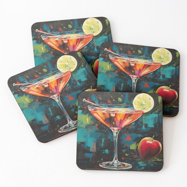 Item preview, Culinary Appletini Canvas- Celebrating Life's Finer Tastes through Artful Libations AI Generated designed and sold by OlfactoART Studio.