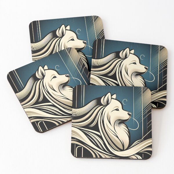 Item preview, Samoyed Elegance in Art Deco designed and sold by PawspectCreate.