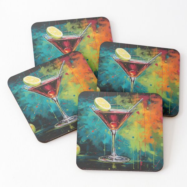 Item preview, Palette of Appletini Joy- Expressive Brushstrokes in Cocktail Artistry AI Generated designed and sold by OlfactoART Studio.