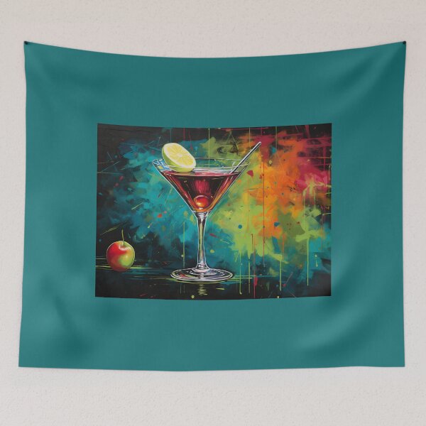 Item preview, Palette of Appletini Joy- Expressive Brushstrokes in Cocktail Artistry AI Generated designed and sold by OlfactoART Studio.