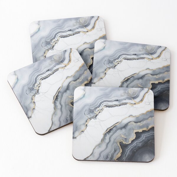 Item preview, Abstract Art Agate Stone Black Dark Grey Design designed and sold by fluffstuffgifts.