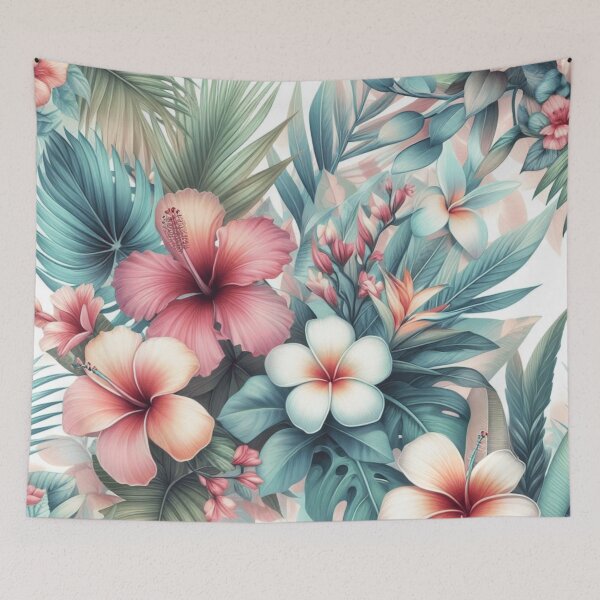 Item preview, Hawaiian Tropical Floral Seamless Pattern designed and sold by asbno19.