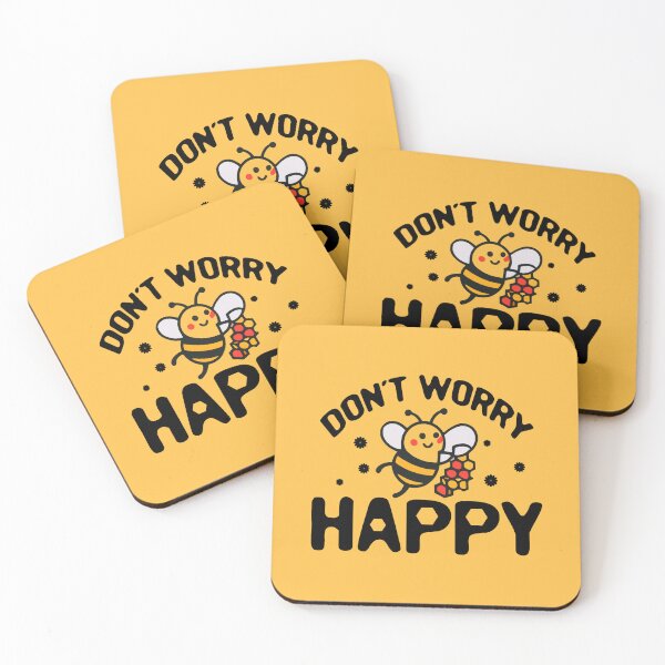 Item preview, bee happy don't worry tshirt designed and sold by CanvaSnap ⭐⭐⭐⭐⭐.
