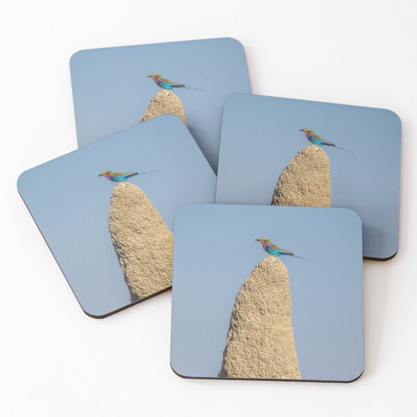 Item preview, Namibia. Etosha National Park. Lilac-Breasted Roller on the Top of Termite Mound.  designed and sold by vadim19.