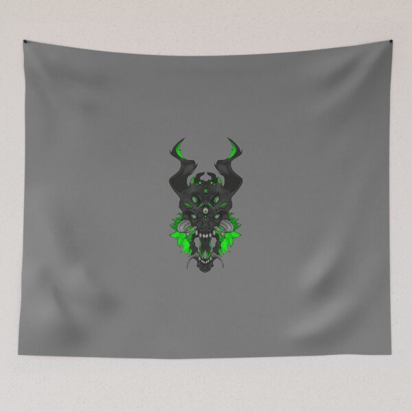 Item preview, Neon green demon mask  designed and sold by Squiddythings.