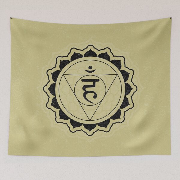Item preview, Throat Chakra Mandala - Gold + Coal designed and sold by Irene Estelle.