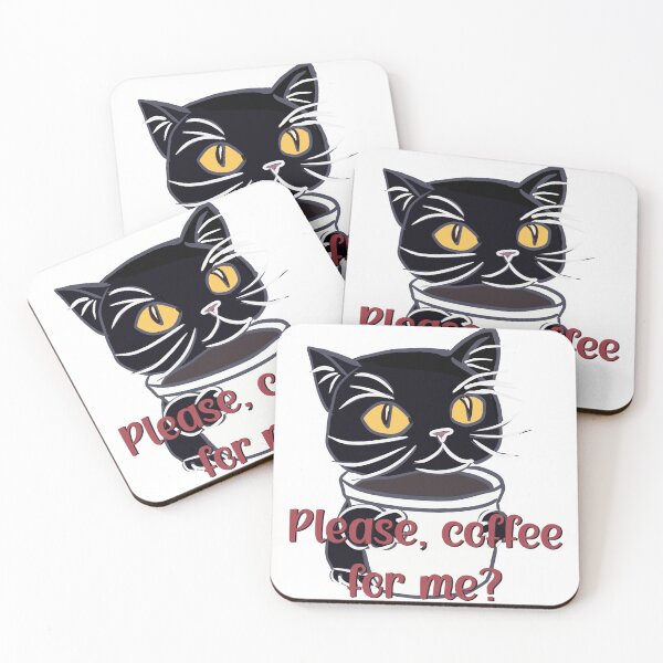 Item preview, Snobby cat begs for coffee  designed and sold by Adasha Knight.