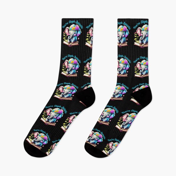 Item preview, You're Eleph-Antastic. colorful elephant designed and sold by ElephantVibes.