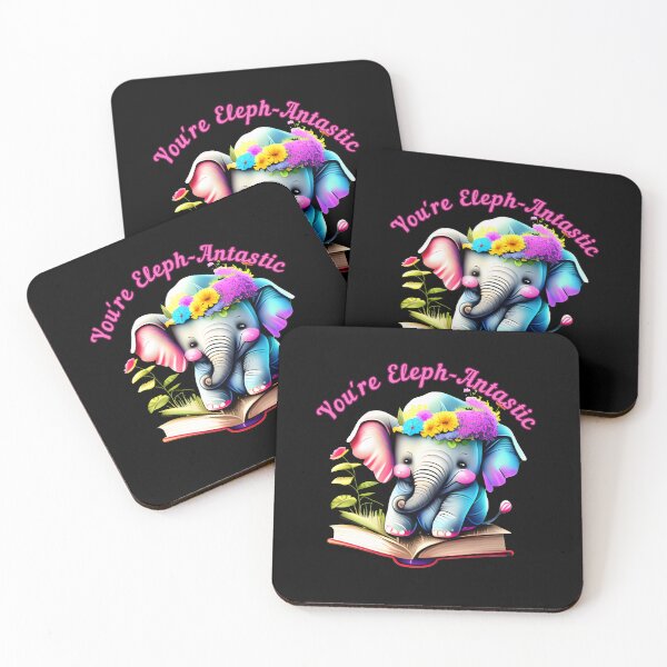Item preview, You're Eleph-Antastic. elephant face designed and sold by ElephantVibes.