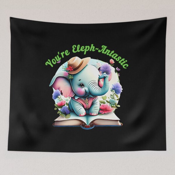 Item preview, You're Eleph-Antastic Flower elephant designed and sold by ElephantVibes.