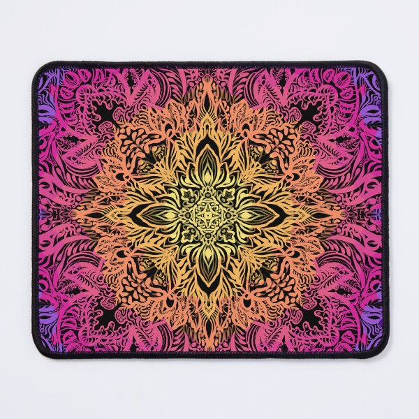 Item preview, Trippy colorful mandala black background designed and sold by Azasart.