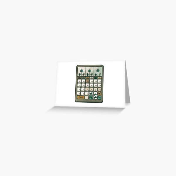 Holiday themed shamrock pattern number calculator Greeting Card
