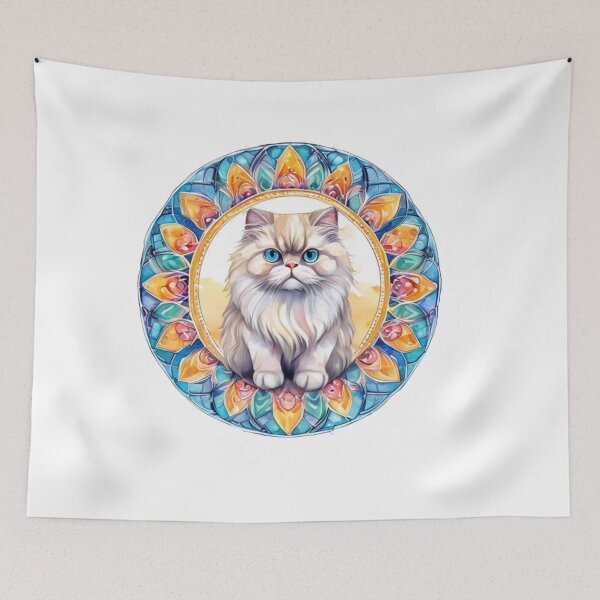 Item preview, Technicolor Persian Cat art designed and sold by PrintsBySarahB.