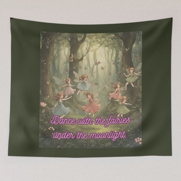 Item preview, Cottagecore - Fairies Dancing Moonlight Affirmation 4 designed and sold by rylalgarra.