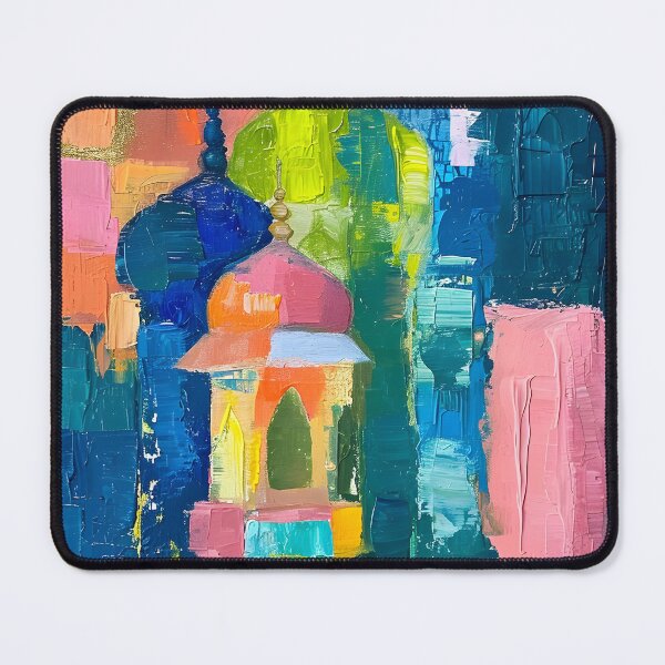 Item preview, Vibrant Abstraction- Ramadan Lantern Bauhaus Elements and Loose Brushstrokes Unveiled AI Generated designed and sold by OlfactoART Studio.