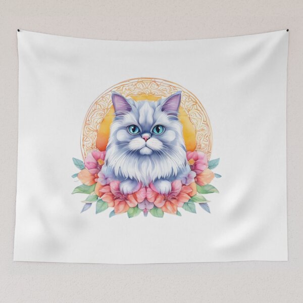 Item preview, Technicolor Persian Cat art designed and sold by PrintsBySarahB.