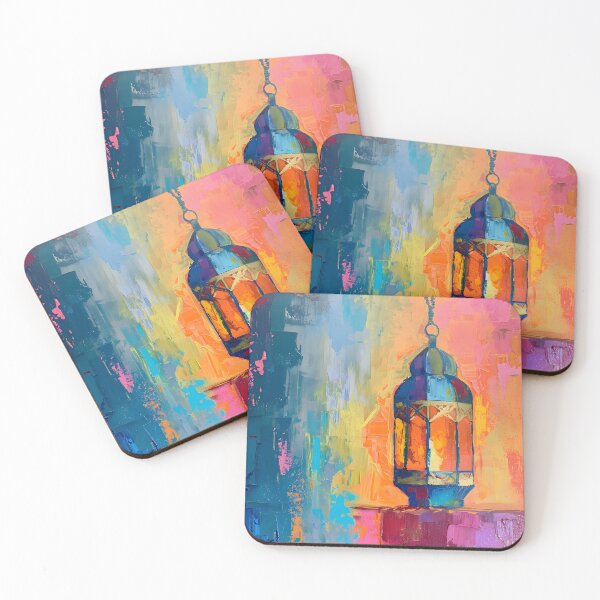 Item preview, Dynamic Fusion- Bauhaus and Bold Expressive Colors in Ramadan Lantern Abstraction AI Generated designed and sold by OlfactoART Studio.