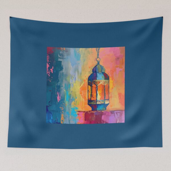 Item preview, Dynamic Fusion- Bauhaus and Bold Expressive Colors in Ramadan Lantern Abstraction AI Generated designed and sold by OlfactoART Studio.