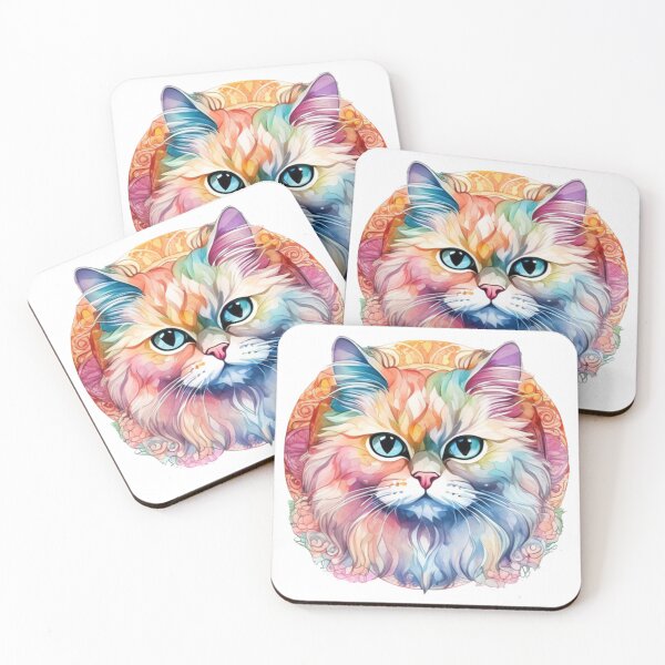 Item preview, Technicolor Persian Cat art designed and sold by PrintsBySarahB.