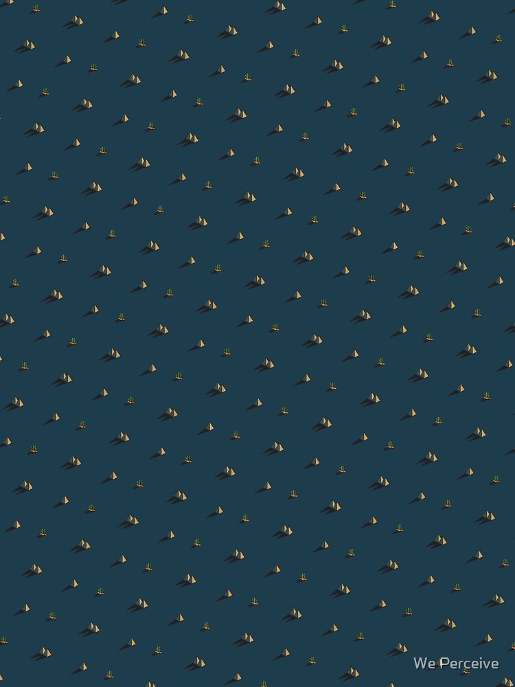 WE PERCEIVE | NIGHT - Egypt pyramid and cactus pattern in DARK BLUE by CitizenWong