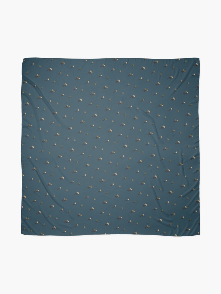 Alternate view of WE PERCEIVE | NIGHT - Egypt pyramid and cactus pattern in DARK BLUE Scarf
