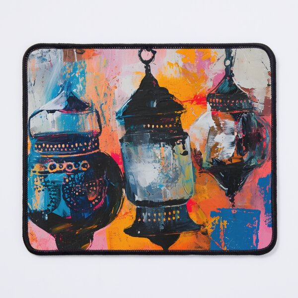 Item preview, Contemporary Canvas- Abstract Ramadan Lantern in Bold Brushstrokes AI Generated designed and sold by OlfactoART Studio.