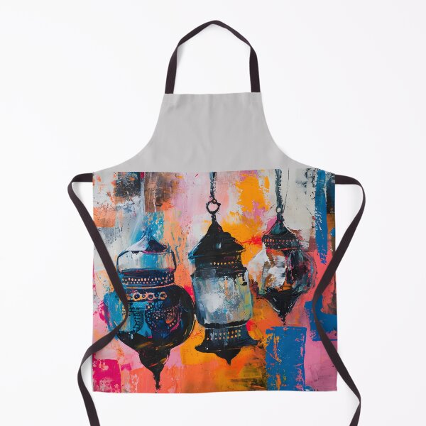 Item preview, Contemporary Canvas- Abstract Ramadan Lantern in Bold Brushstrokes AI Generated designed and sold by OlfactoART Studio.