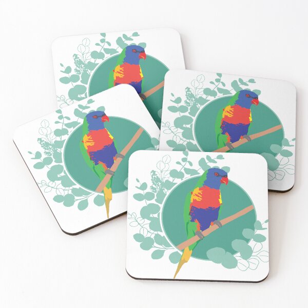 Item preview, Rainbow Lorikeet Australian bird Eucalyptus green designed and sold by blueidesign.