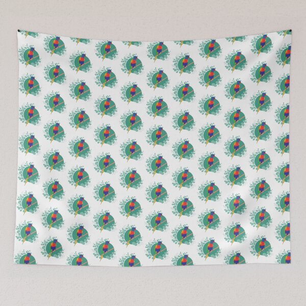 Item preview, Rainbow Lorikeet Australian bird Eucalyptus green designed and sold by blueidesign.