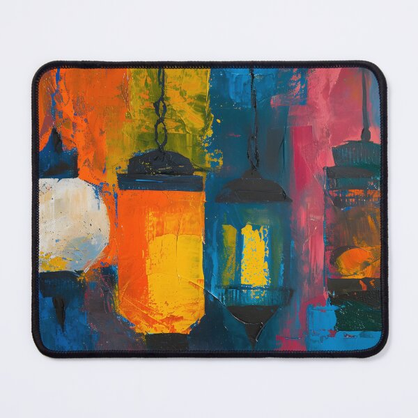 Item preview, Cultural Echoes- A Modern Exploration of Ramadan Lanterns in Acrylic Generative AI designed and sold by OlfactoART Studio.