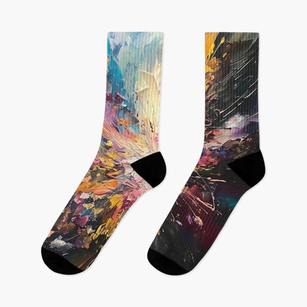 Item preview, abstract sunburst painted print designed and sold by dcrc.