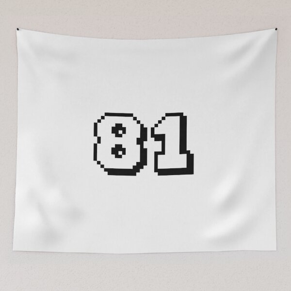 Item preview, 81, eighty-one, white, retro video game, 1 up! designed and sold by Numbers-Art.