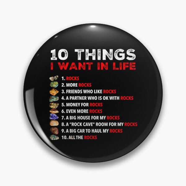 Item preview, 10 Things I Want In My Life - Rocks, More Rocks Rockounding designed and sold by Laura Rucker - Cackling Chick.