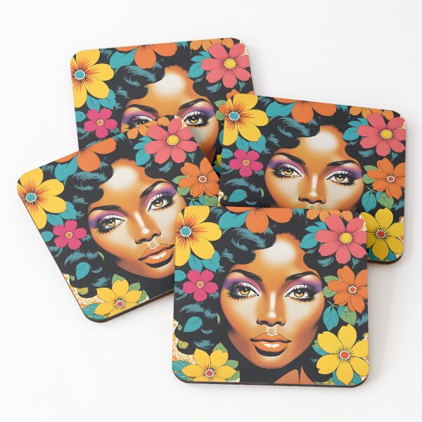 Item preview, Retro 70s, Pop Art,  Portraits, Flower Power, Yellow, orange designed and sold by Prints and Lifestyle.