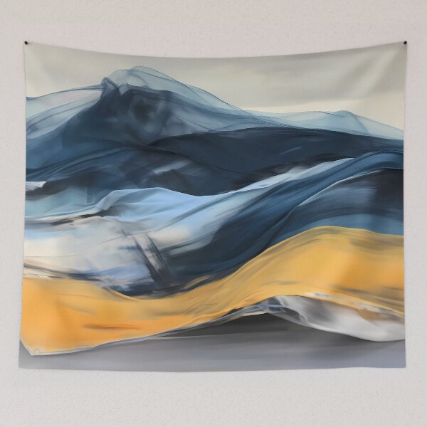 Item preview,  Wavy Blue Gold designed and sold by DeMuurdecoratie.