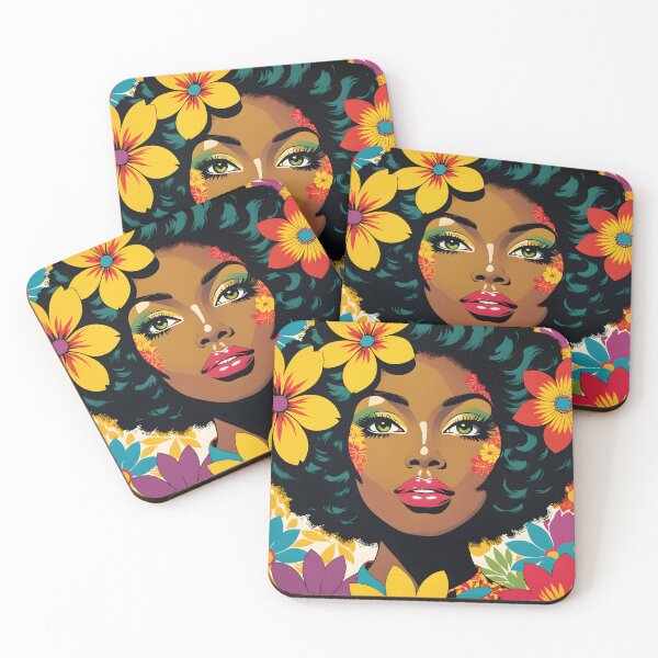 Item preview, Retro 70s, Pop Art,  Portraits, Flower Power, Yellow, orange designed and sold by Prints and Lifestyle.
