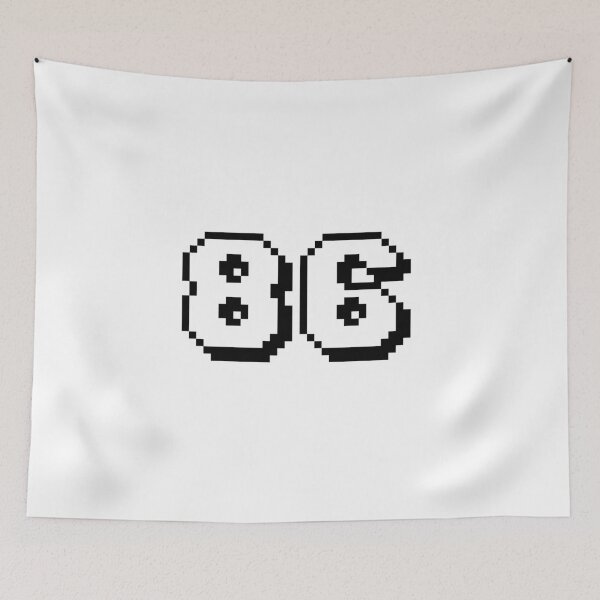 Item preview, 86, eighty-six, white, retro video game, 1 up! designed and sold by Numbers-Art.