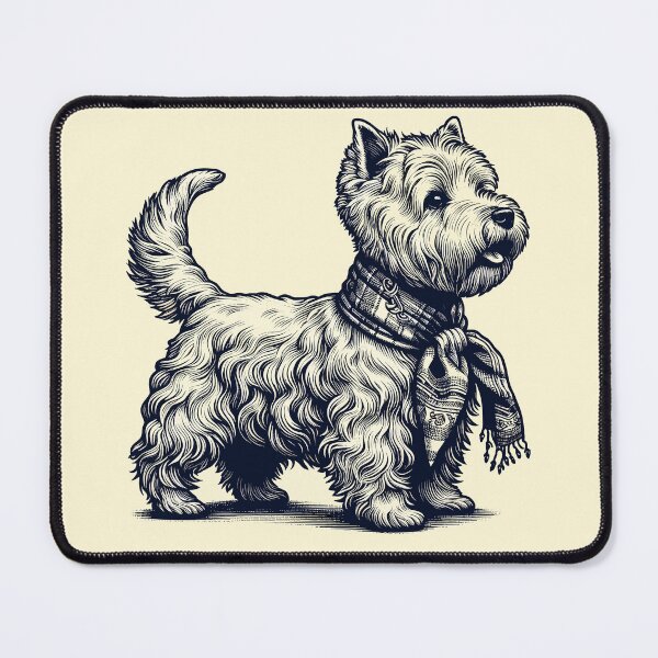 Item preview, West Highland Terrier Retro Vintage Aesthetic Dog Art designed and sold by ElegantCat.