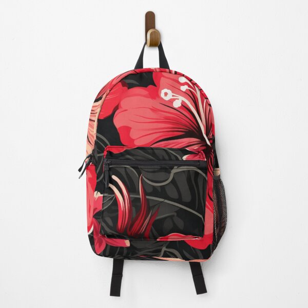 Item preview, Red and Black Hawaiian Flower Pattern designed and sold by liana campbell.