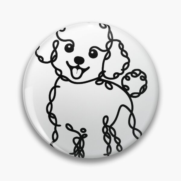 Item preview, Adorable Toy Poodle Dog Squiggly Black and White Minimalist designed and sold by toypoodlemom.