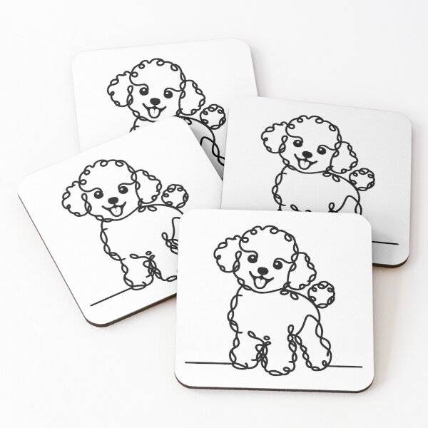 Item preview, Adorable Toy Poodle Dog Squiggly Black and White Minimalist designed and sold by toypoodlemom.
