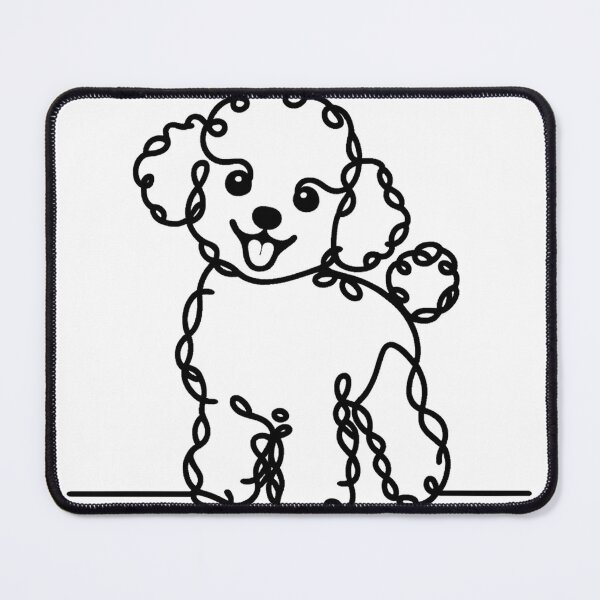 Item preview, Adorable Toy Poodle Dog Squiggly Black and White Minimalist designed and sold by toypoodlemom.
