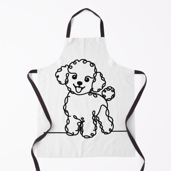 Item preview, Adorable Toy Poodle Dog Squiggly Black and White Minimalist designed and sold by toypoodlemom.