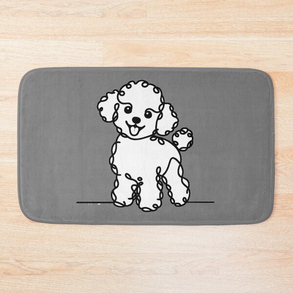 Item preview, Adorable Toy Poodle Dog Squiggly Black and White Minimalist designed and sold by toypoodlemom.