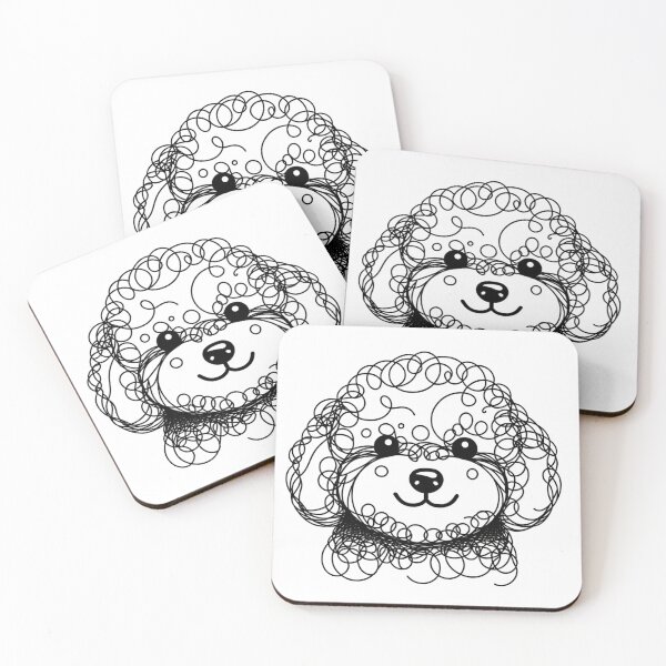 Item preview, Adorable Toy Poodle Face Profile Black and White Minimalist designed and sold by toypoodlemom.
