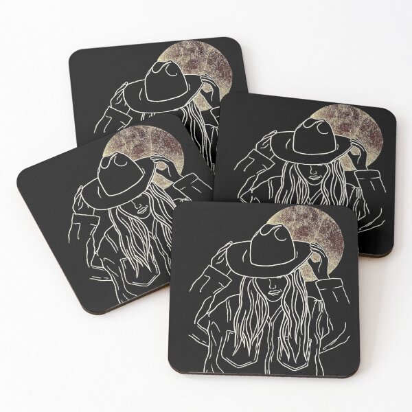 Item preview, Cowgirl Western Black White Contrast Line Art designed and sold by samkerstner.
