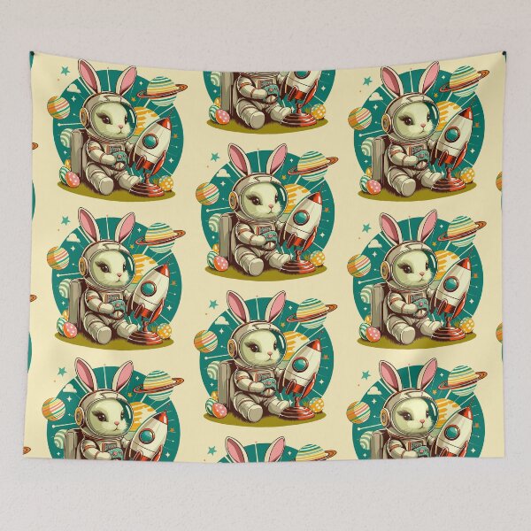Item preview, Retro Futurism Easter Bunny Astronaut designed and sold by Ghost on Toast.