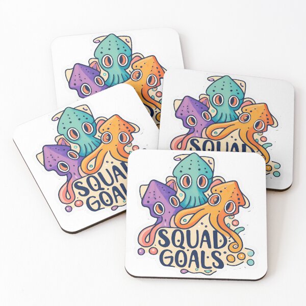 Item preview, Colorful Squid Squad Goals Watercolor Art designed and sold by NiftyWrx.